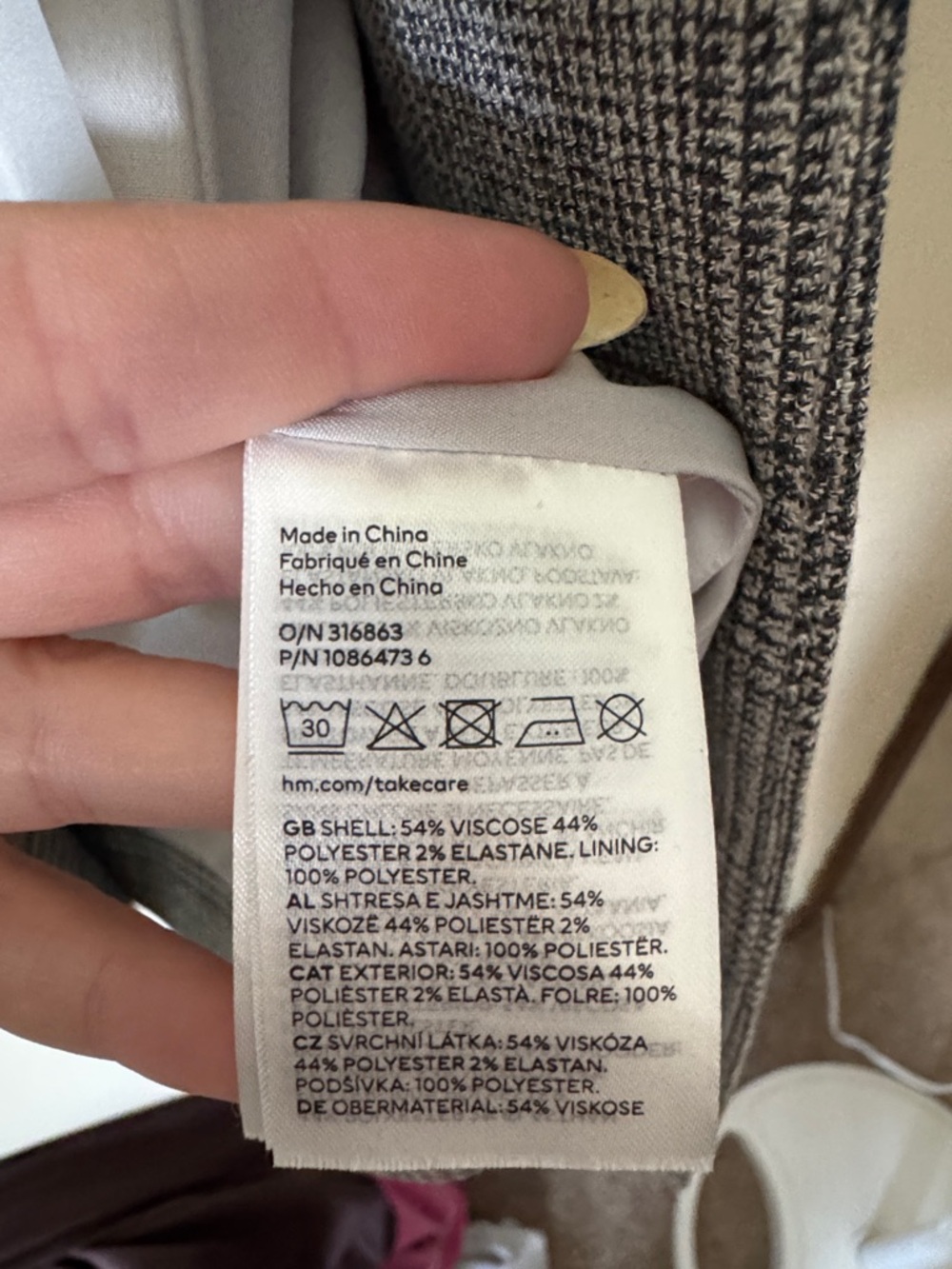 H&M Grey Glen Plaid Double-Breasted Blazer - Picture 4 of 4